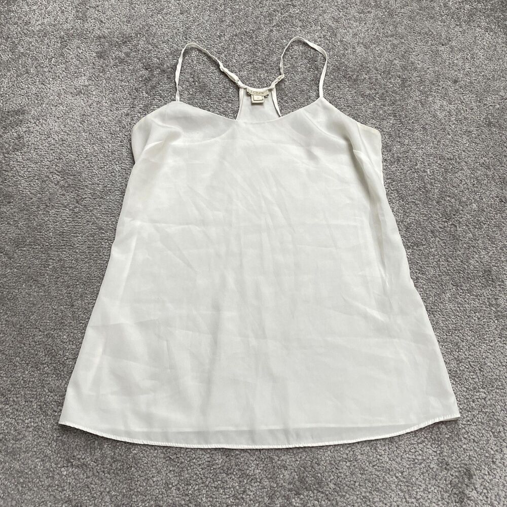 J.Crew Camisole Tank Top Womens 00 White Racerback Polyester Casual Classic